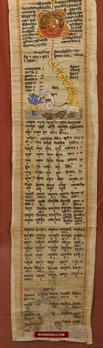 1386 Old Sikh Art - Painted Manuscript with Gurmukhi Script