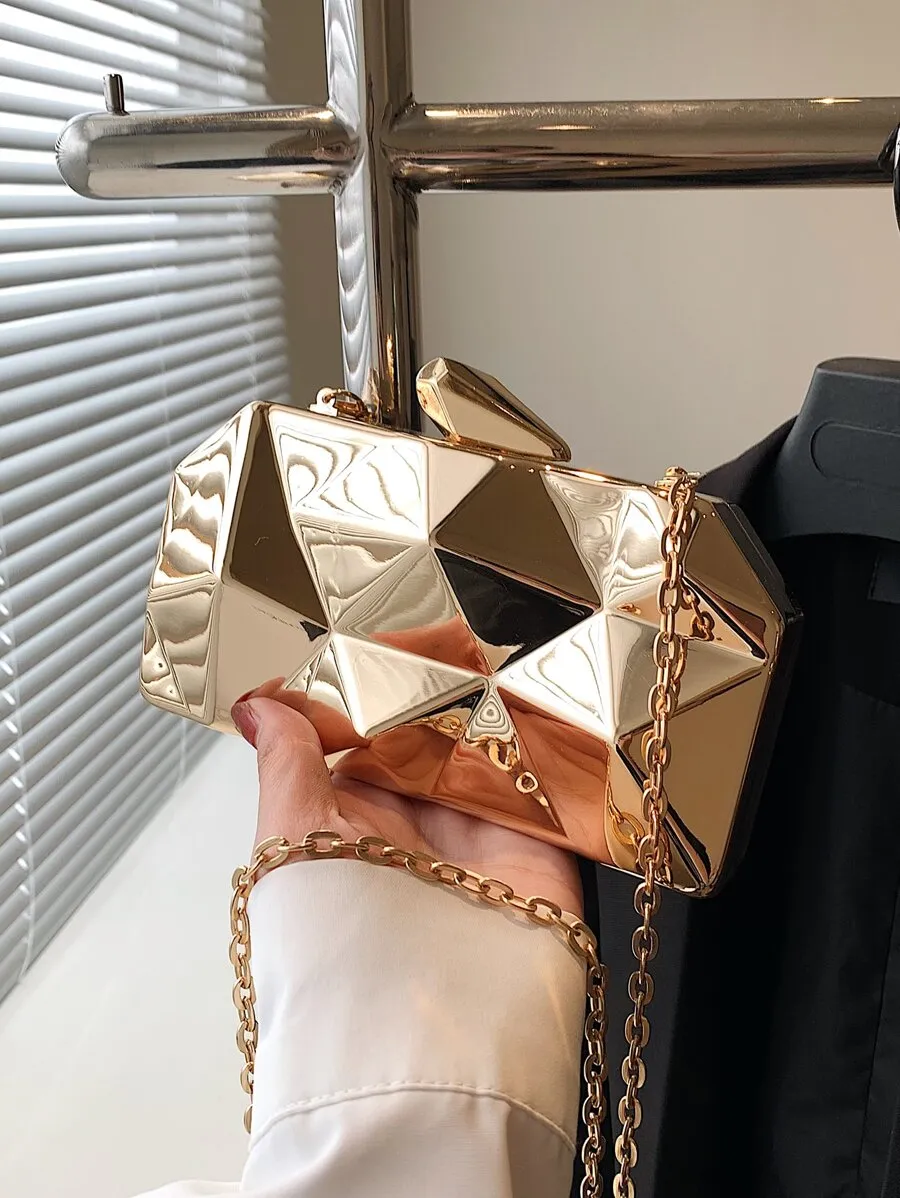 2024 New Fashion Diamond Iron Box Evening Bag