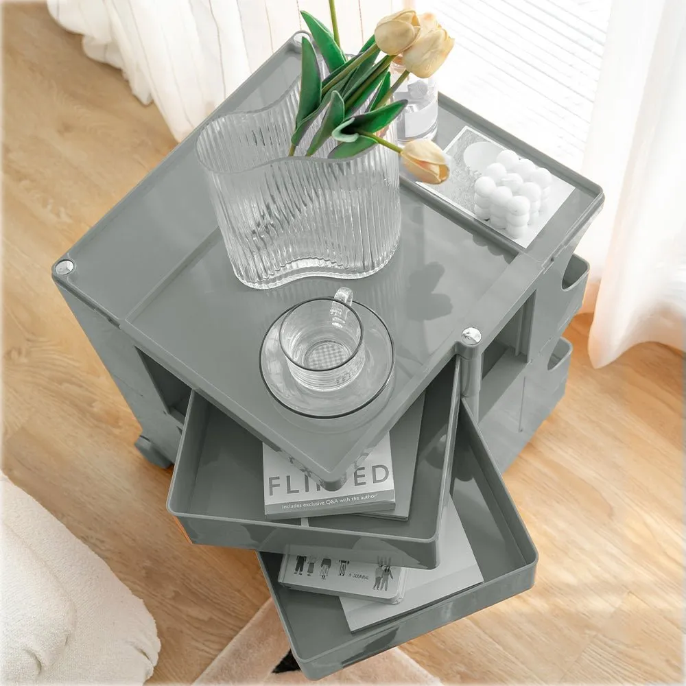 3 Tier Bedside Table Organizer Grey