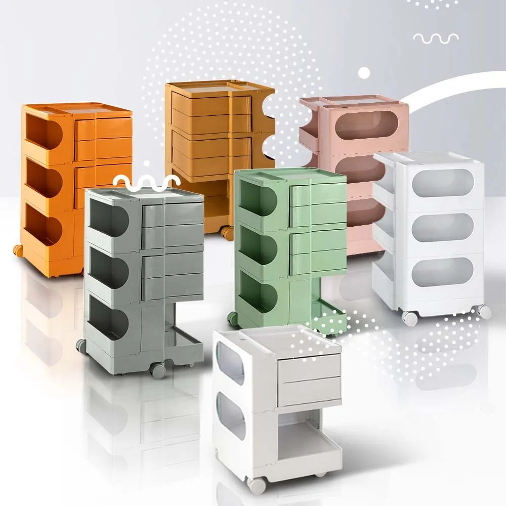 3 Tier Bedside Table Organizer Grey