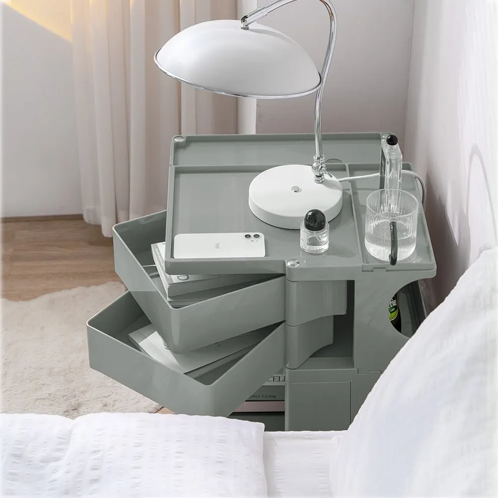 3 Tier Bedside Table Organizer Grey