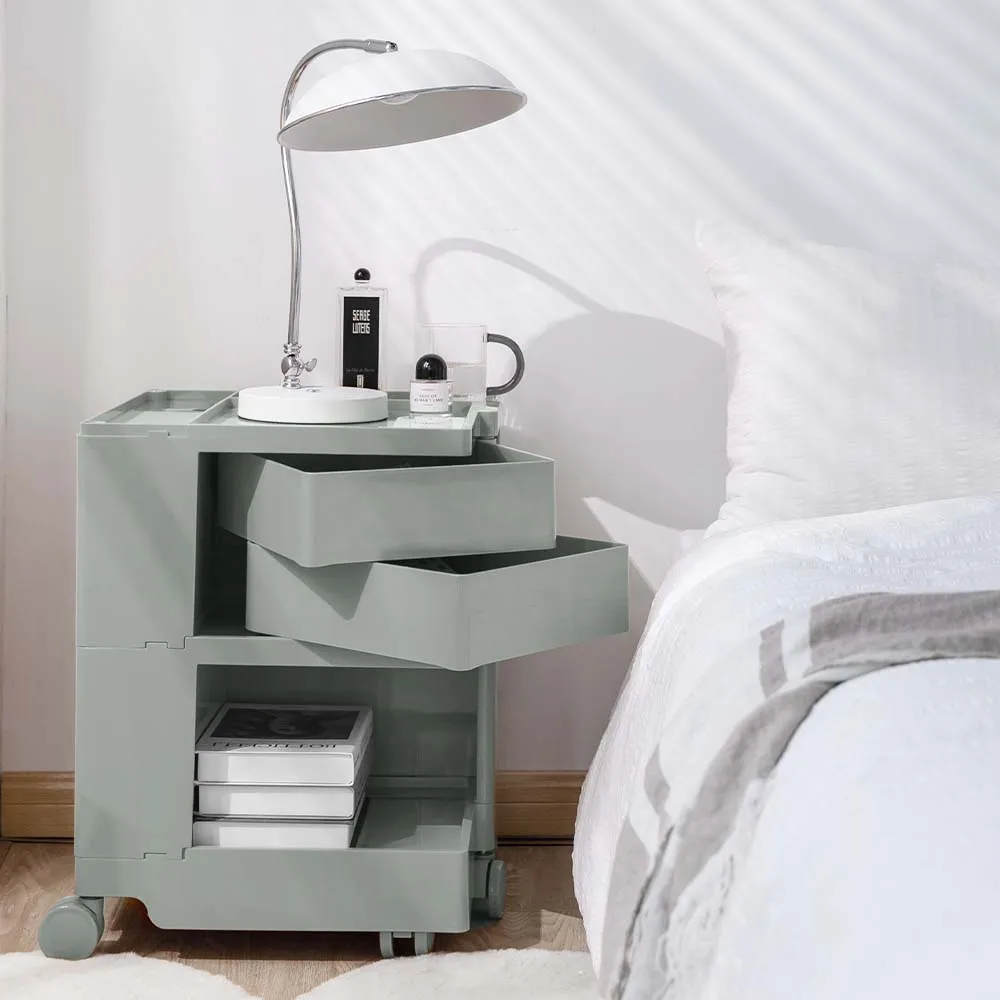 3 Tier Bedside Table Organizer Grey