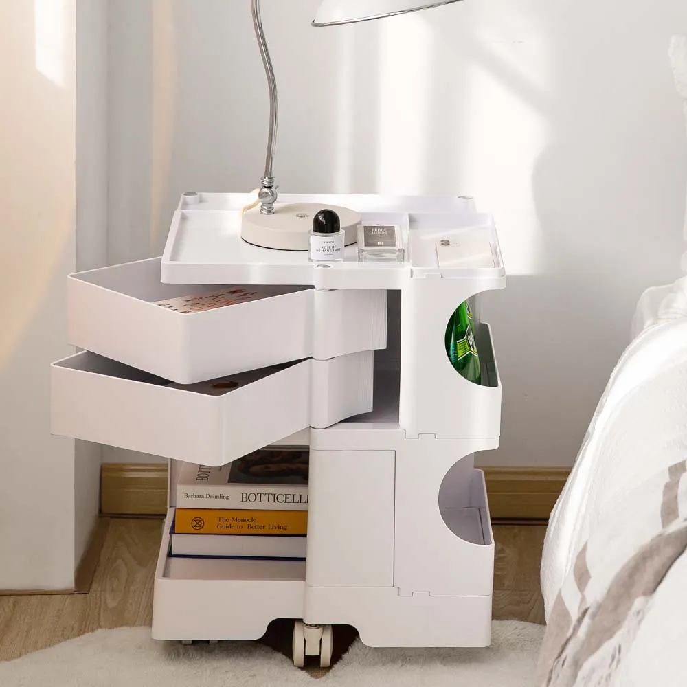 3 Tier Bedside Table Organizer White