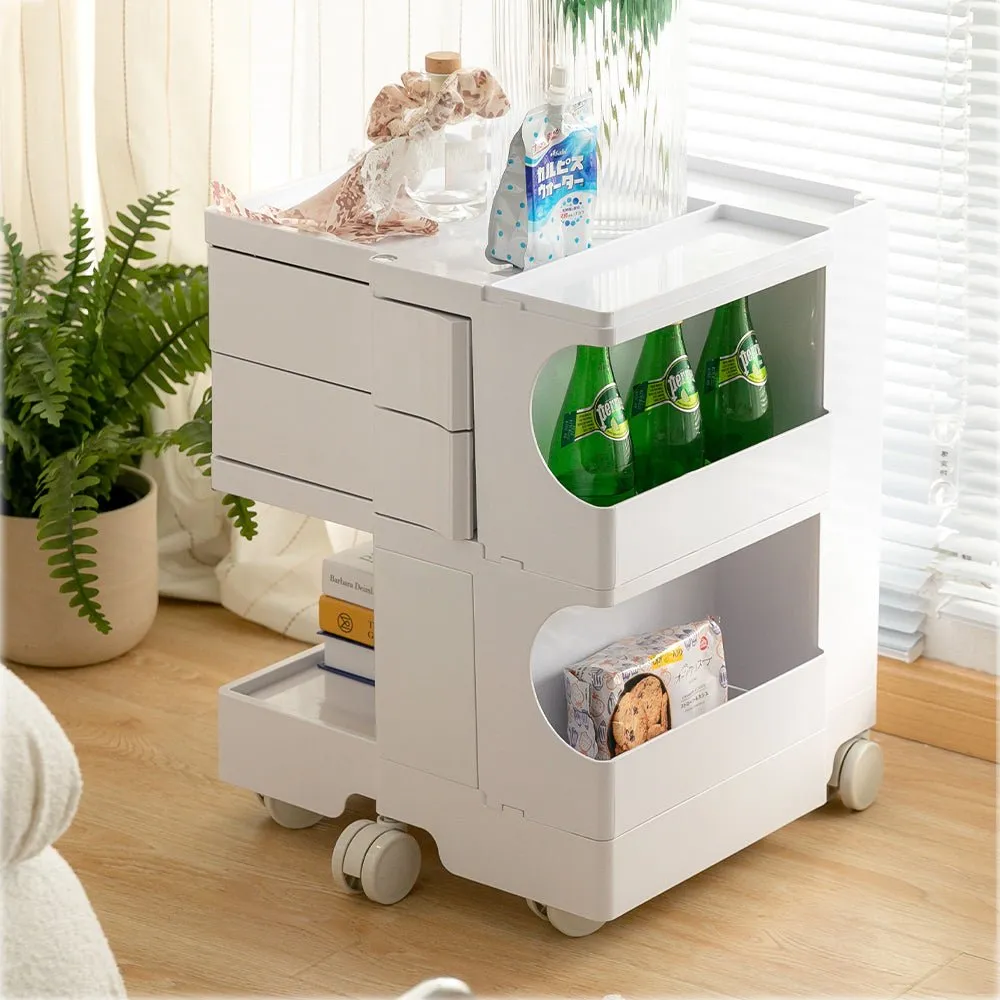 3 Tier Bedside Table Organizer White