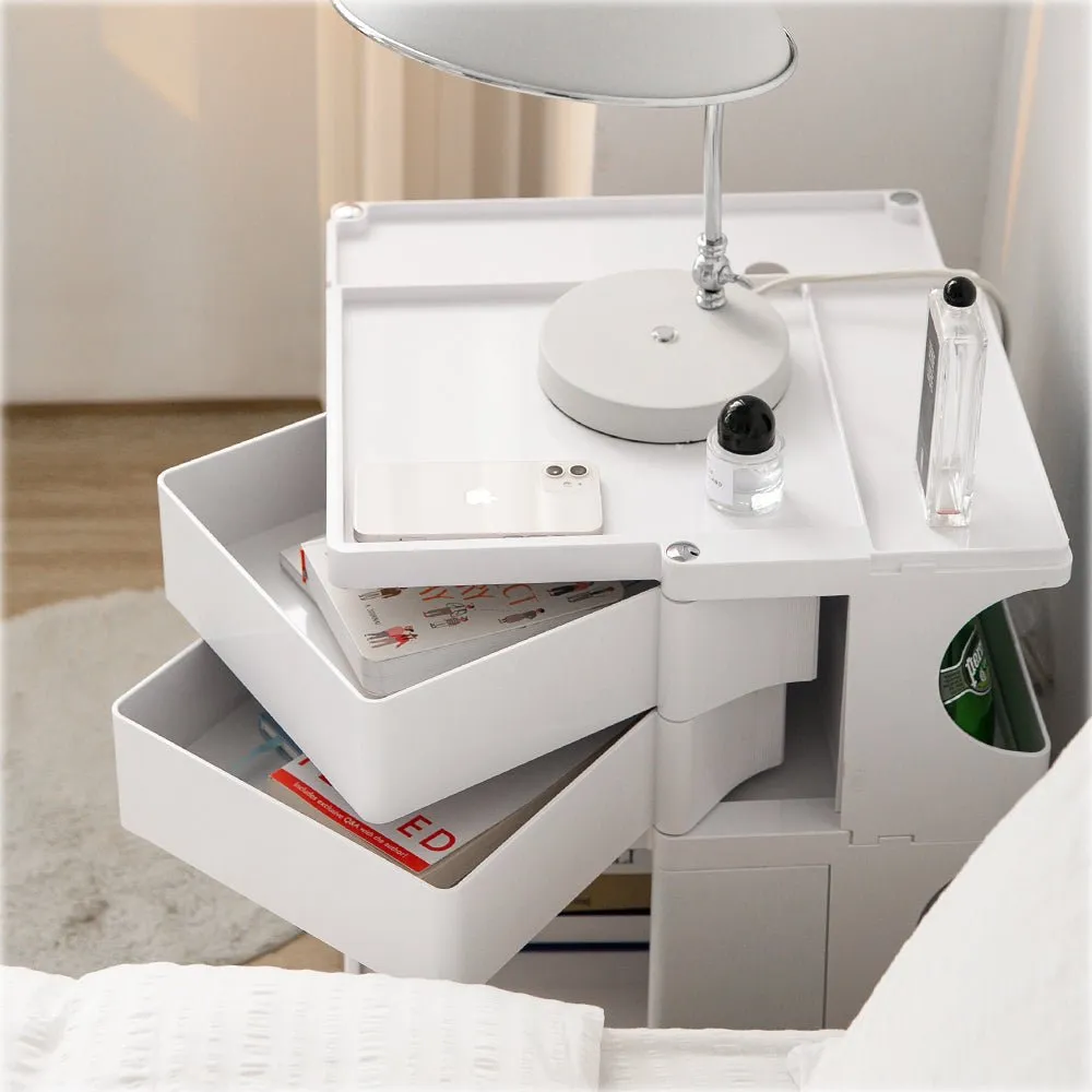 3 Tier Bedside Table Organizer White