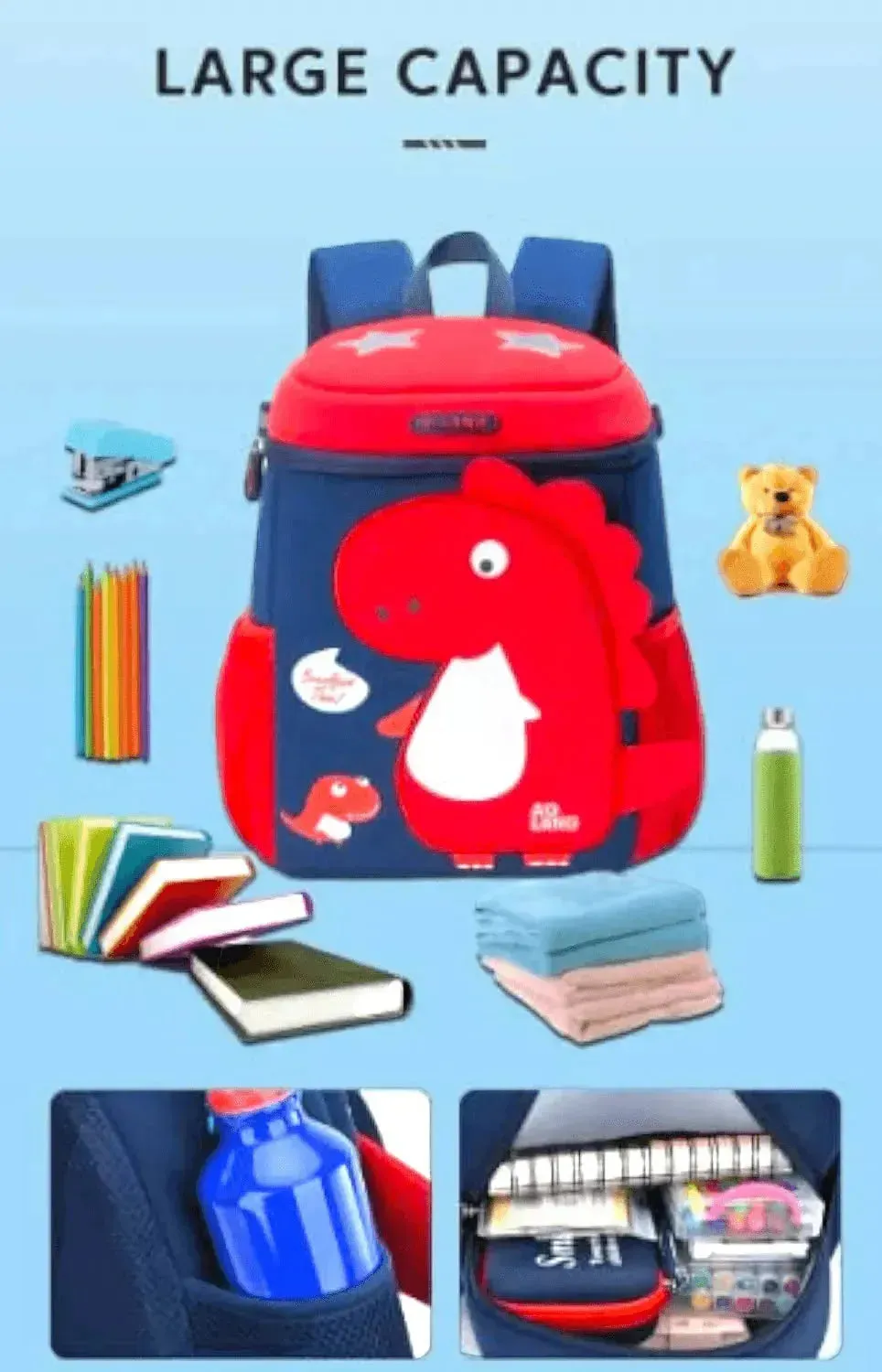 3D Dinosaur Kindergarten Kids Backpack