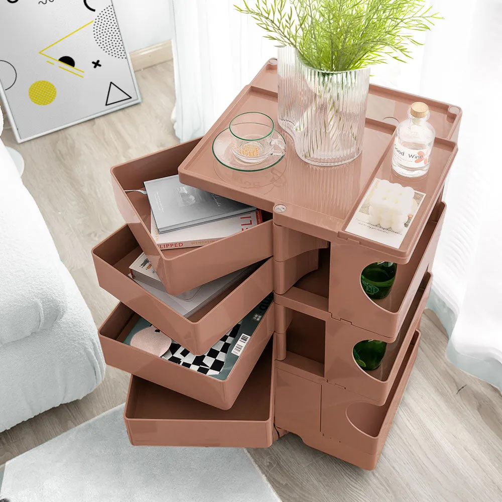 5 Tier Bedside Table Organizer Pink