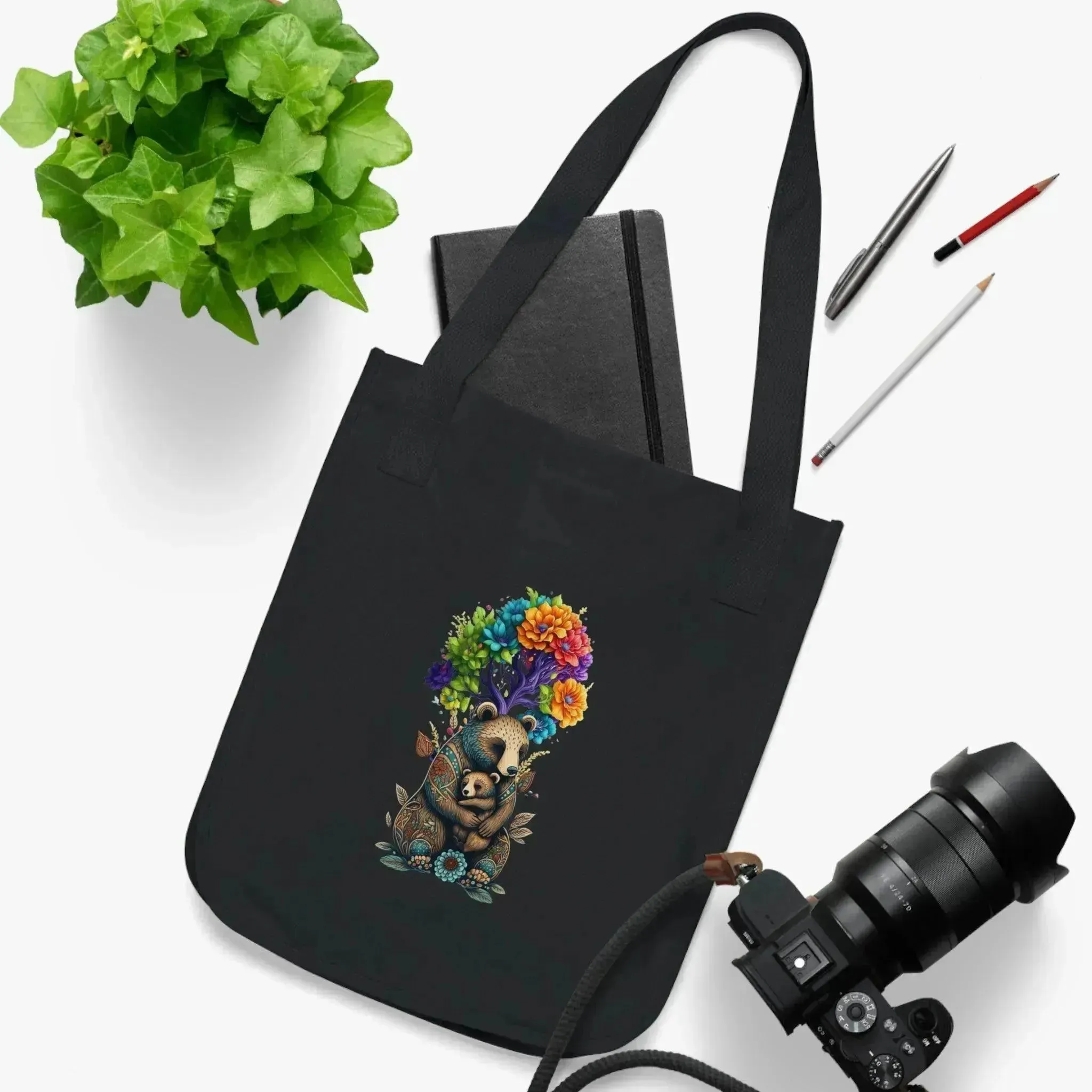 Abstract Mom And Baby Bear Under TreeLife Tote Bag