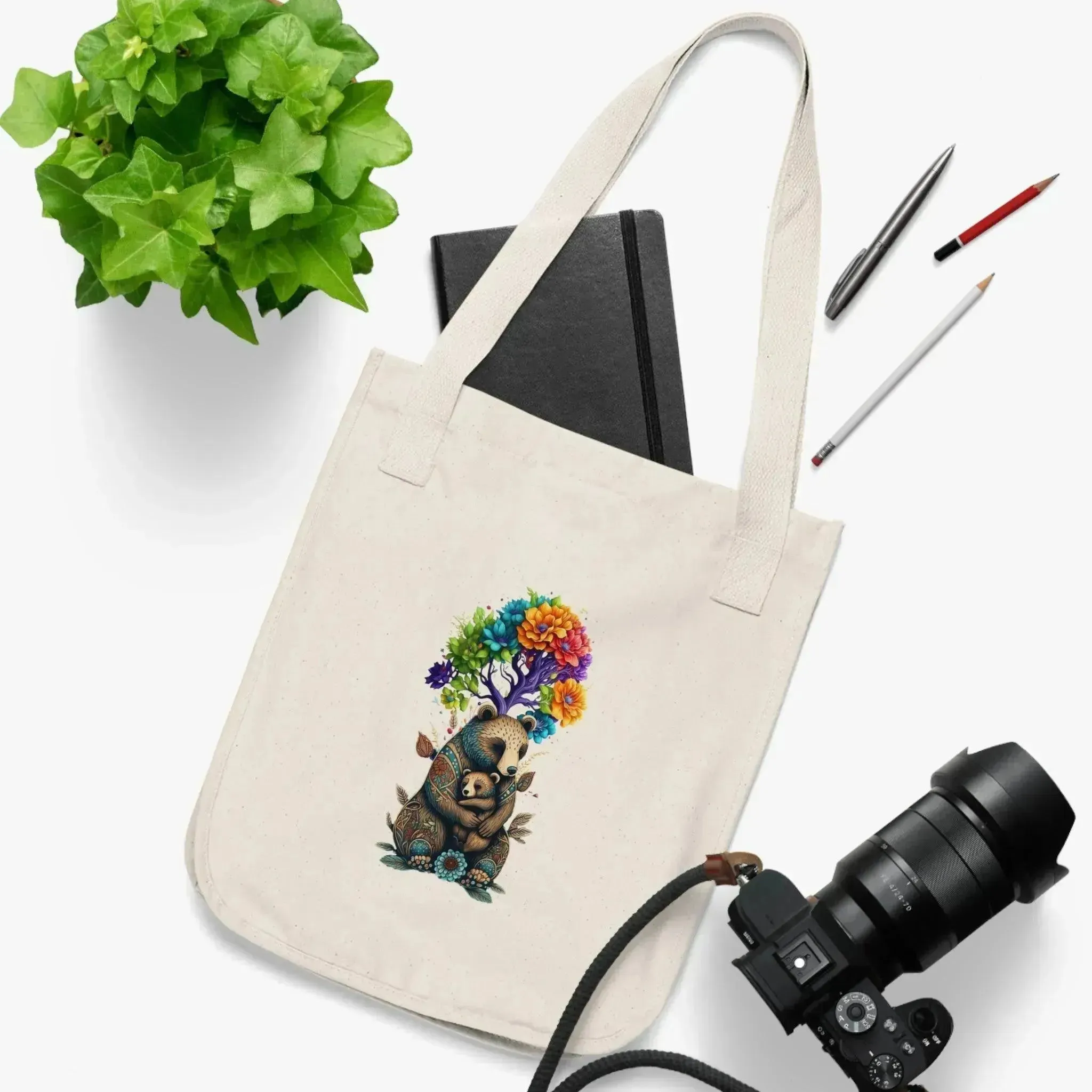Abstract Mom And Baby Bear Under TreeLife Tote Bag