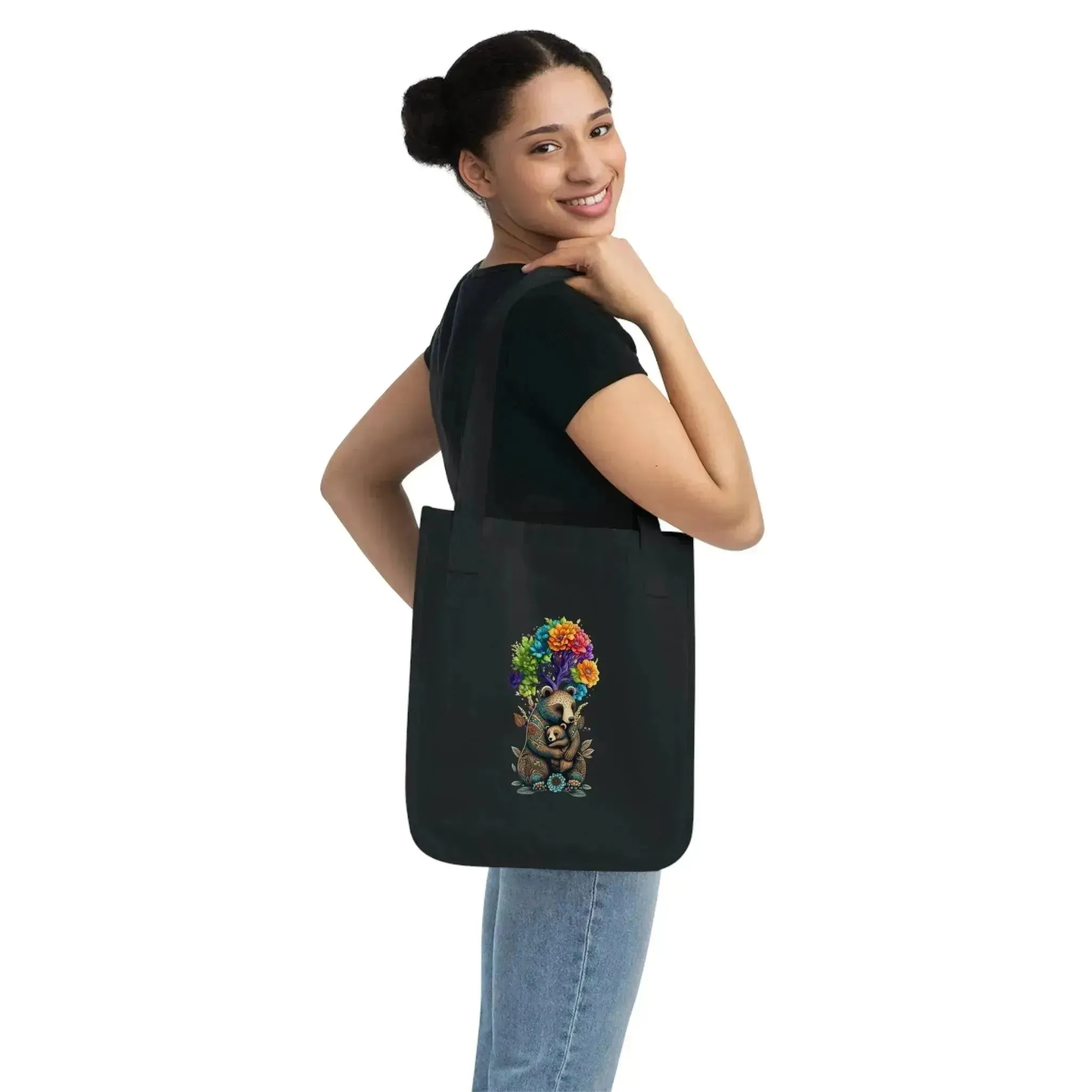 Abstract Mom And Baby Bear Under TreeLife Tote Bag