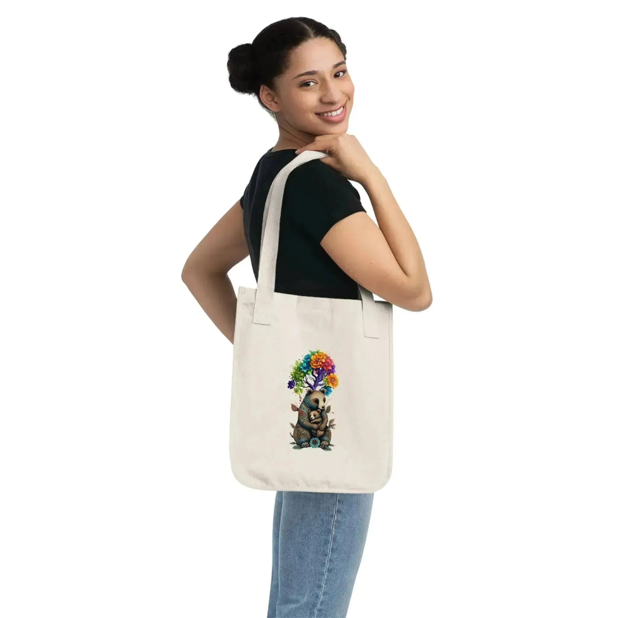 Abstract Mom And Baby Bear Under TreeLife Tote Bag