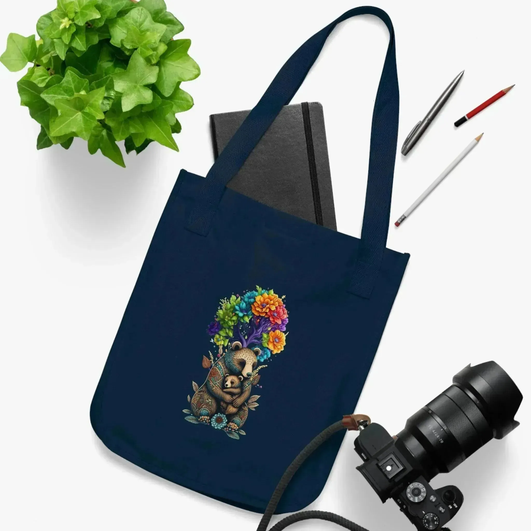 Abstract Mom And Baby Bear Under TreeLife Tote Bag