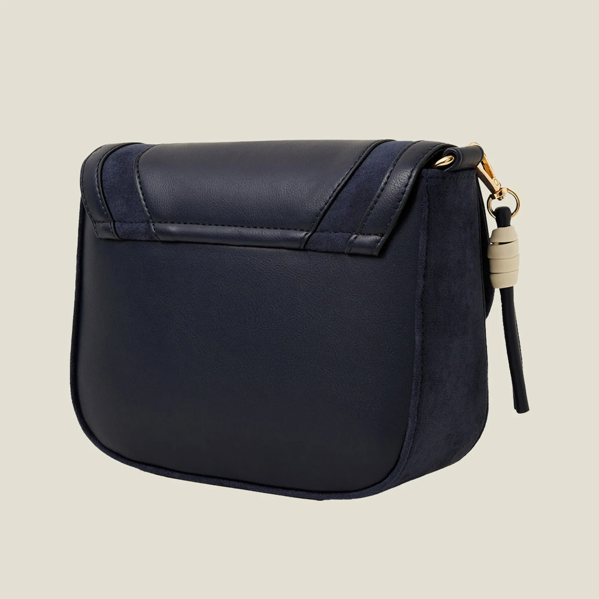 Accessorize London Women's Blue Suedette Flap Sling Bag
