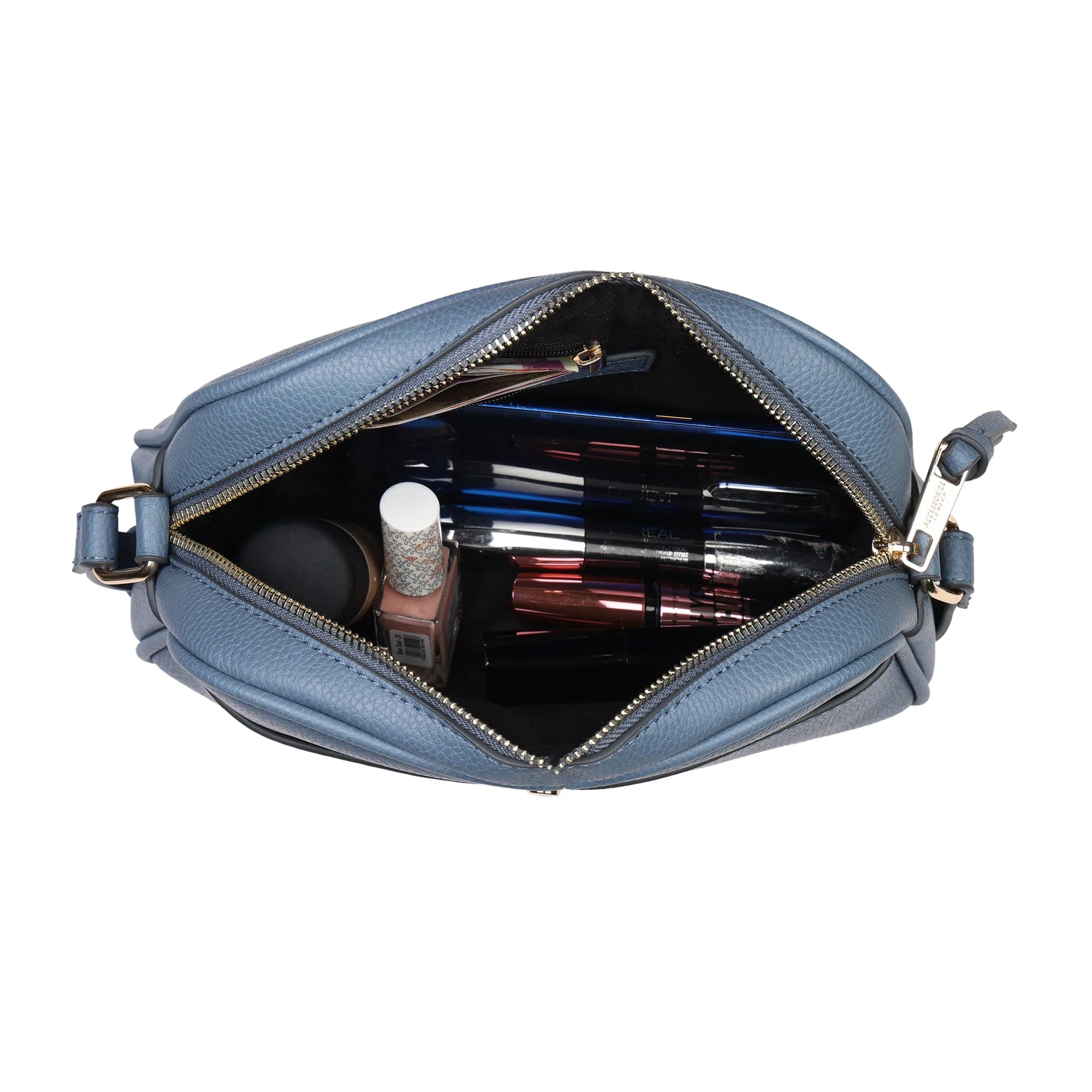 Accessorize London Women'S Faux Leather Blue Abby Sling Bag
