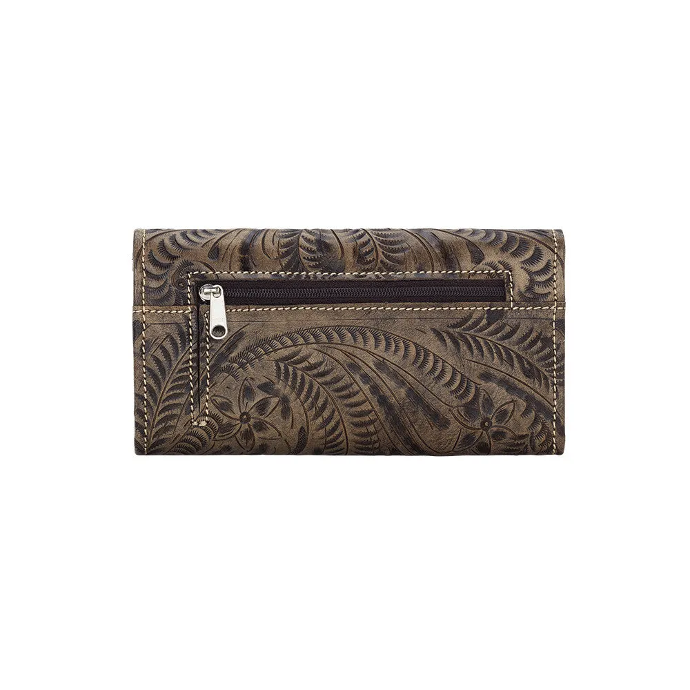 American West Handbag Annie's Secret Collection: Leather Tri-Fold Western Wallet