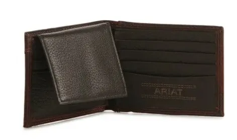 ARIAT Men's Dark Brown w/ Shield Bi-Fold Wallet