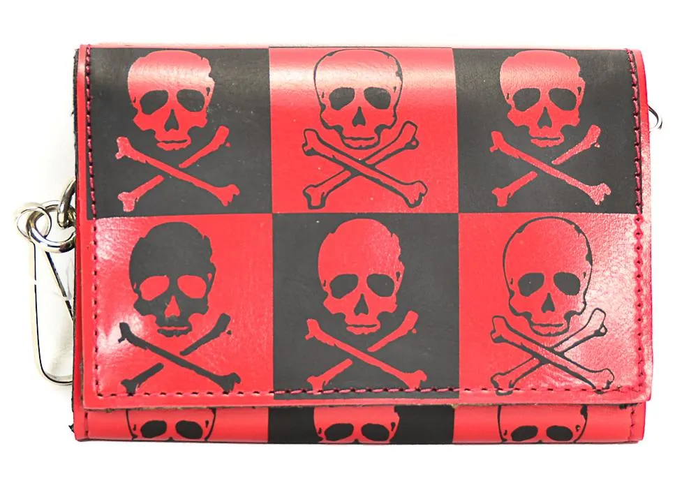 Assorted Trifold Wallet Printed Skull Squares
