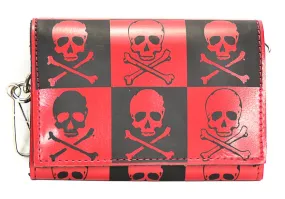 Assorted Trifold Wallet Printed Skull Squares