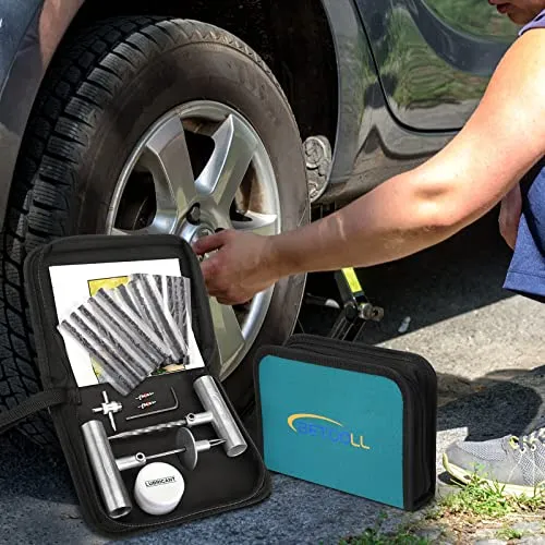 BETOOLL Universal Tire Repair Kit, Heavy Duty Sets of 2-24pcs Emergency Tire Plug Kit, for car Motorcycle, Truck, ARB，ATV, Tractor, RV, SUV, Trailer