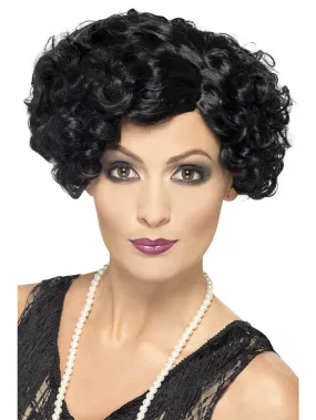 Black 20's Flirty Flapper Wig