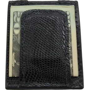 Black Lizard Money Clip Wallet With Credit Card Slots