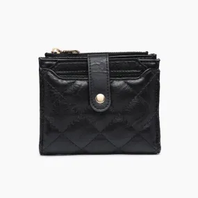 Black Quilted Zip-Top Wallet