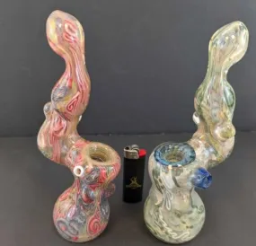 Blue Bird Glass Inside Out Sherlock Double Blown Bubbler
