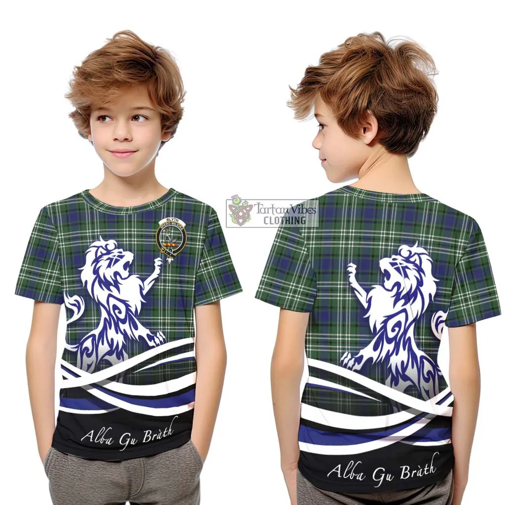 Blyth Tartan Kid T-Shirt with Alba Gu Brath Regal Lion Emblem