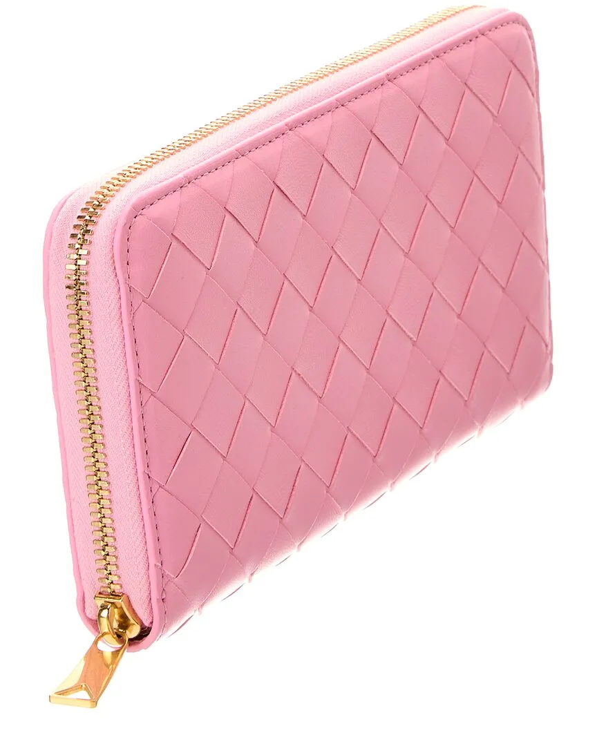 Bottega Veneta Intrecciato Leather Zip Around Wallet