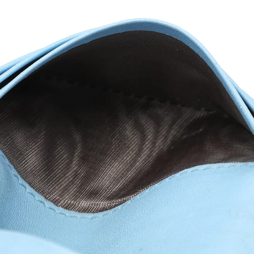 Bottega Veneta Light Blue Intrecciato Leather Wallet..