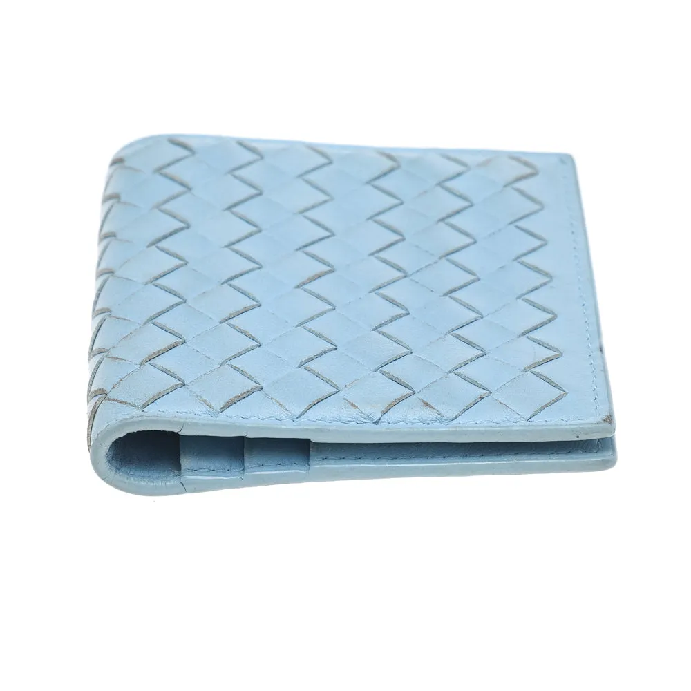 Bottega Veneta Light Blue Intrecciato Leather Wallet..