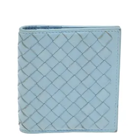 Bottega Veneta Light Blue Intrecciato Leather Wallet..
