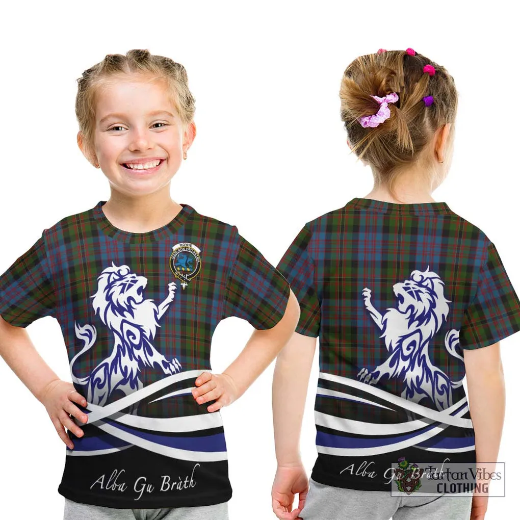 Bowie Tartan Kid T-Shirt with Alba Gu Brath Regal Lion Emblem