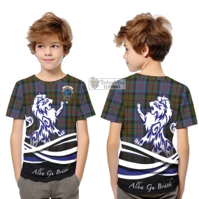 Bowie Tartan Kid T-Shirt with Alba Gu Brath Regal Lion Emblem
