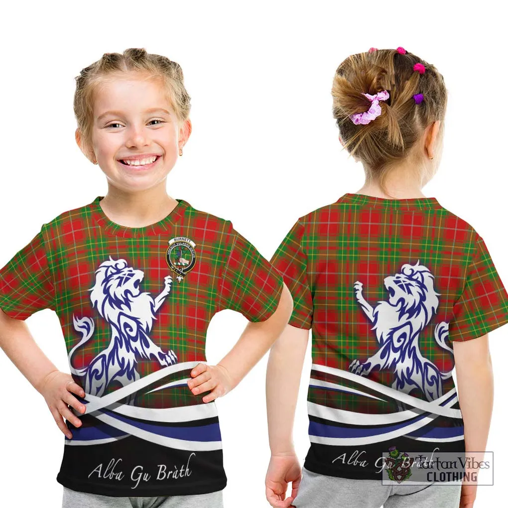 Burnett Tartan Kid T-Shirt with Alba Gu Brath Regal Lion Emblem