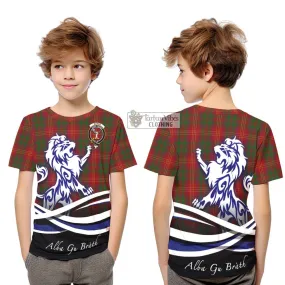 Burns Tartan Kid T-Shirt with Alba Gu Brath Regal Lion Emblem
