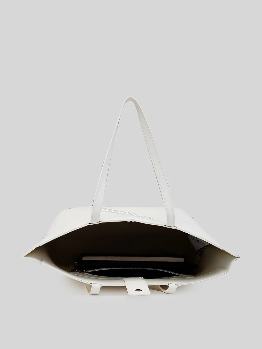 Caprese Pink Cloud Tote Medium Solid Women's Office Handbag White