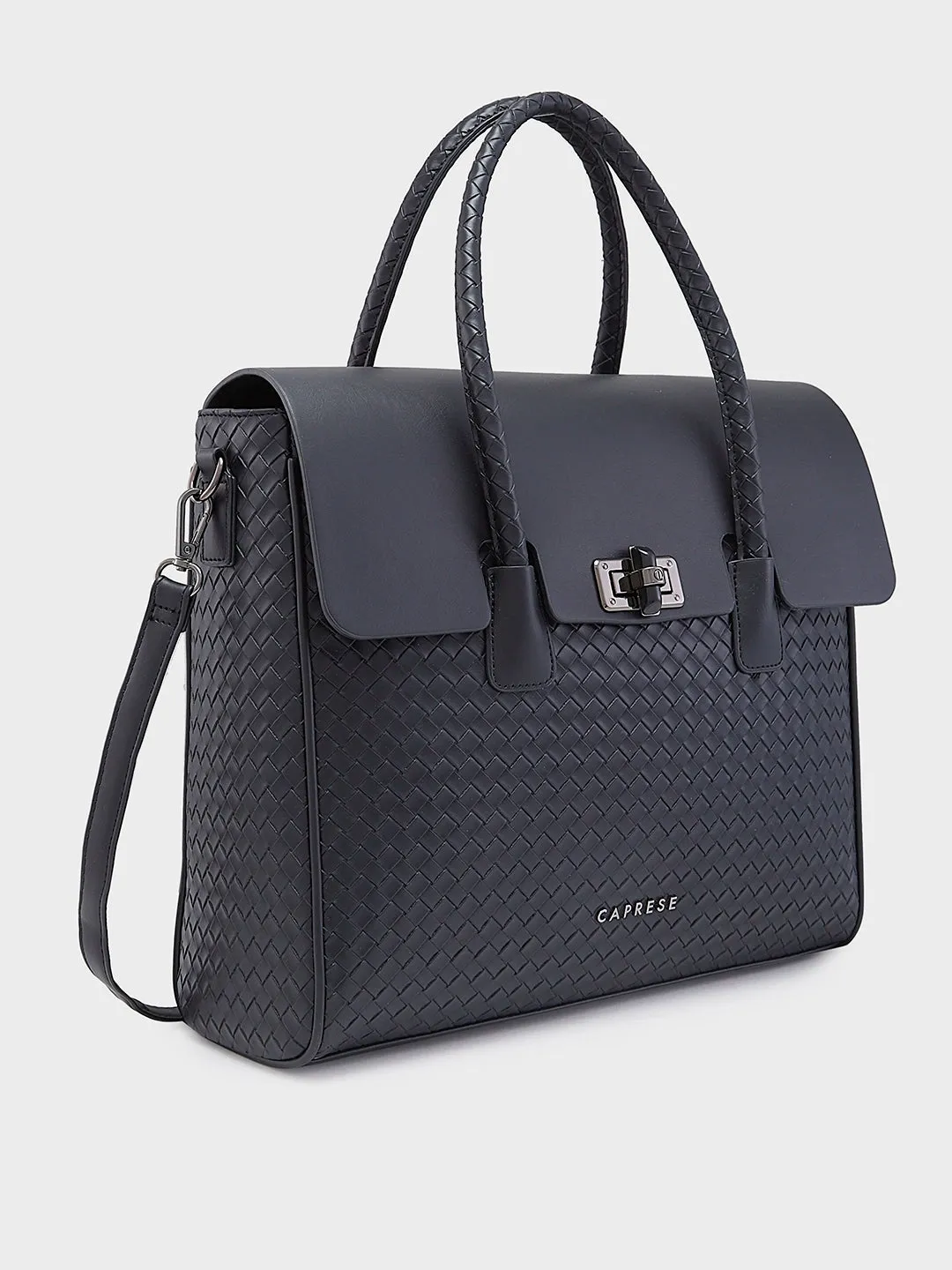 Caprese Renee Satchel Medium Checkered Womens Handbag Black