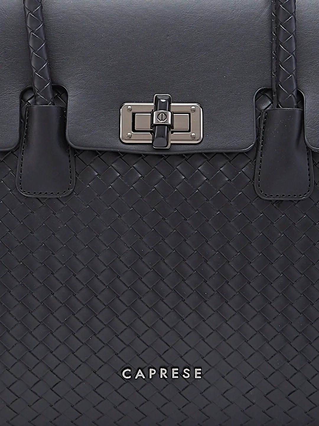 Caprese Renee Satchel Medium Checkered Womens Handbag Black