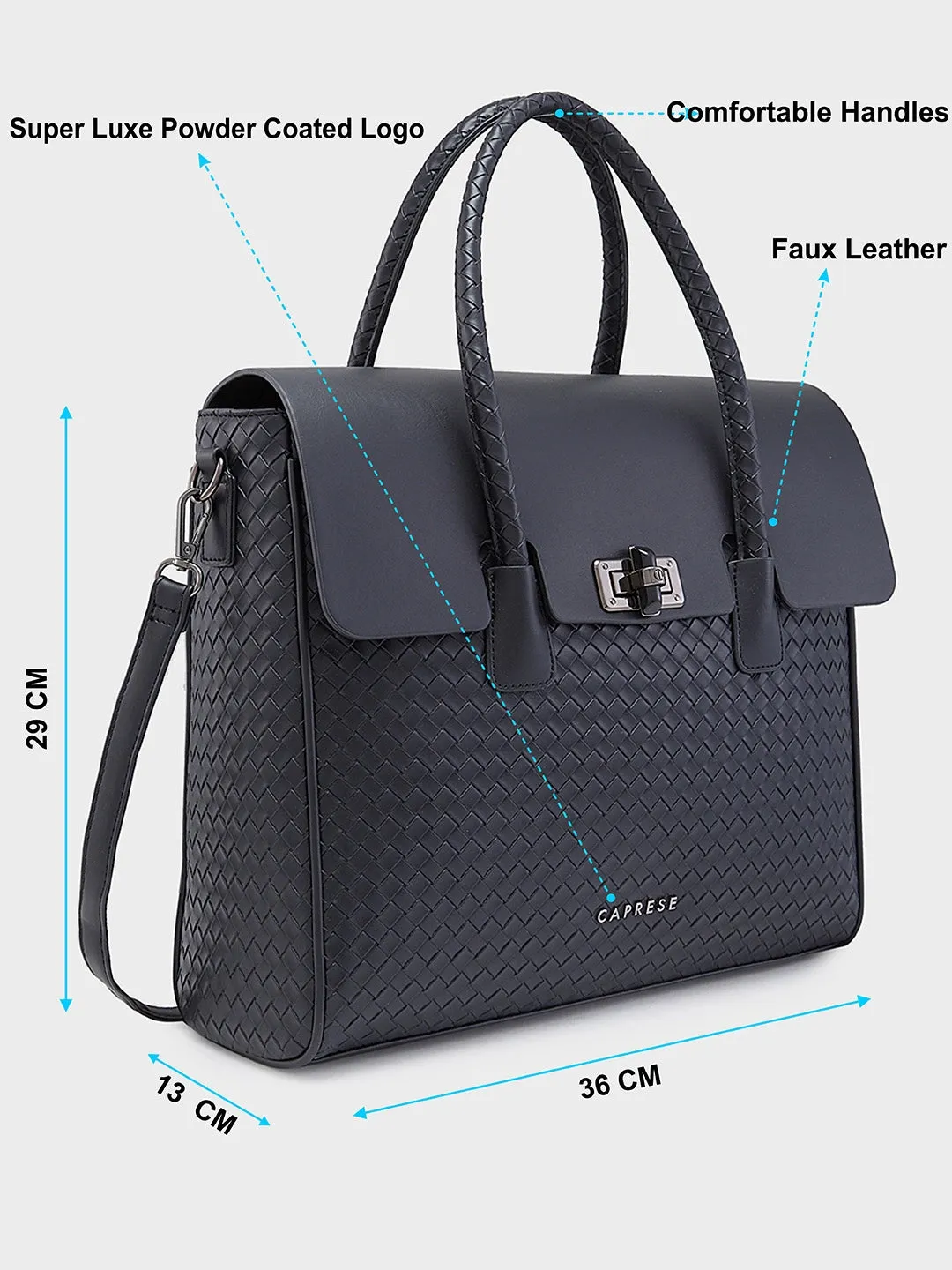 Caprese Renee Satchel Medium Checkered Womens Handbag Black