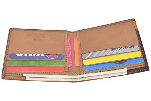 Cazoro Men's Slim Pocket Hunter Leather Bifold Travel Credit Card thin Wallet RFID Safe RFID611299