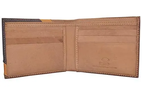 Cazoro Men's Slim Pocket Hunter Leather Bifold Travel Credit Card thin Wallet RFID Safe RFID611299