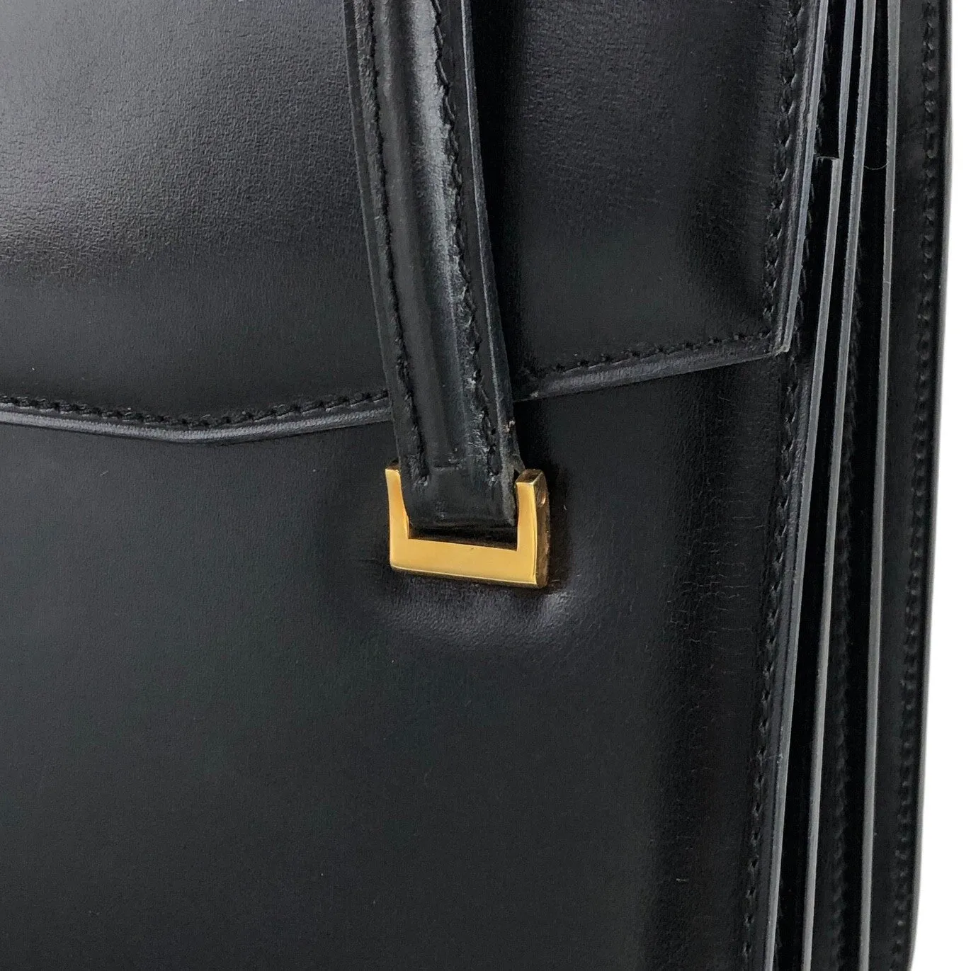 CELINE Metal Closure Handbag Black Vintage rchsfc