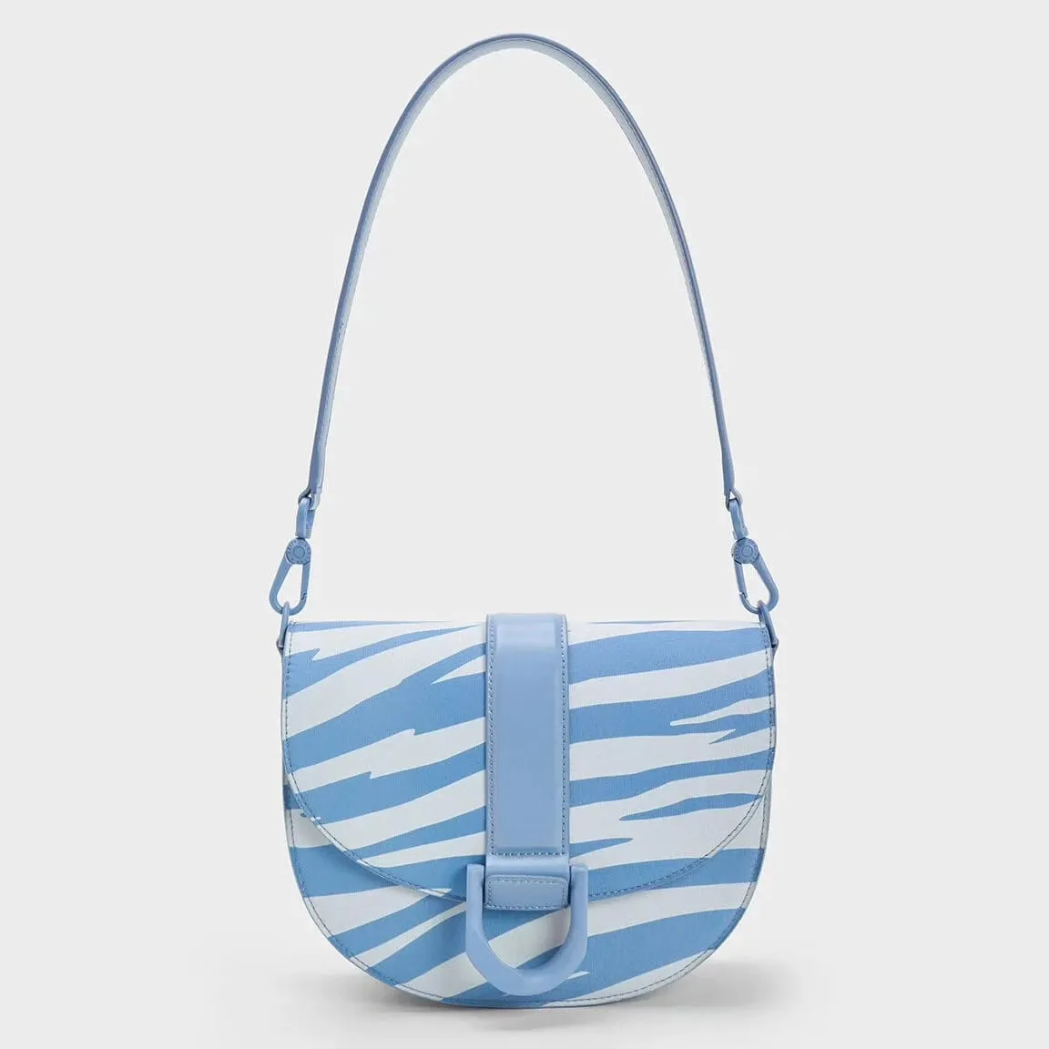 Charles & Keith Gabine Saddle Bag Zebra Print (Blue)