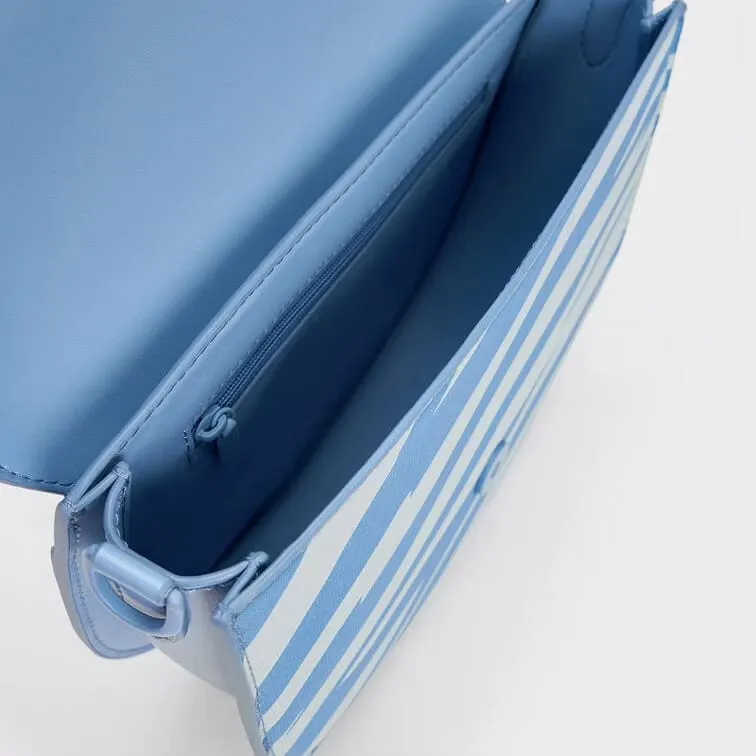 Charles & Keith Gabine Saddle Bag Zebra Print (Blue)