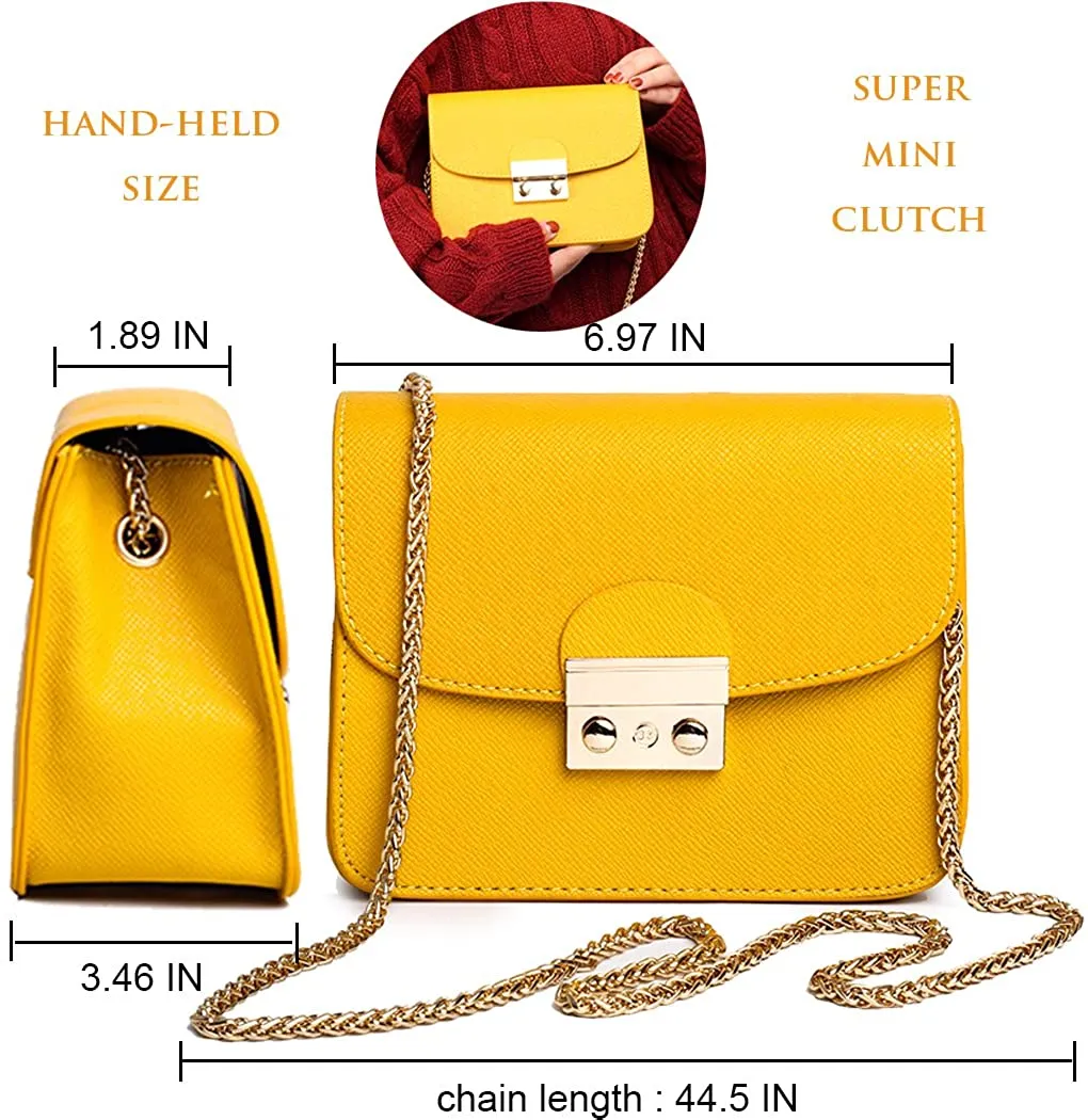 Chic Gold Crossbody Evening Clutch Style Chain Mini Purse