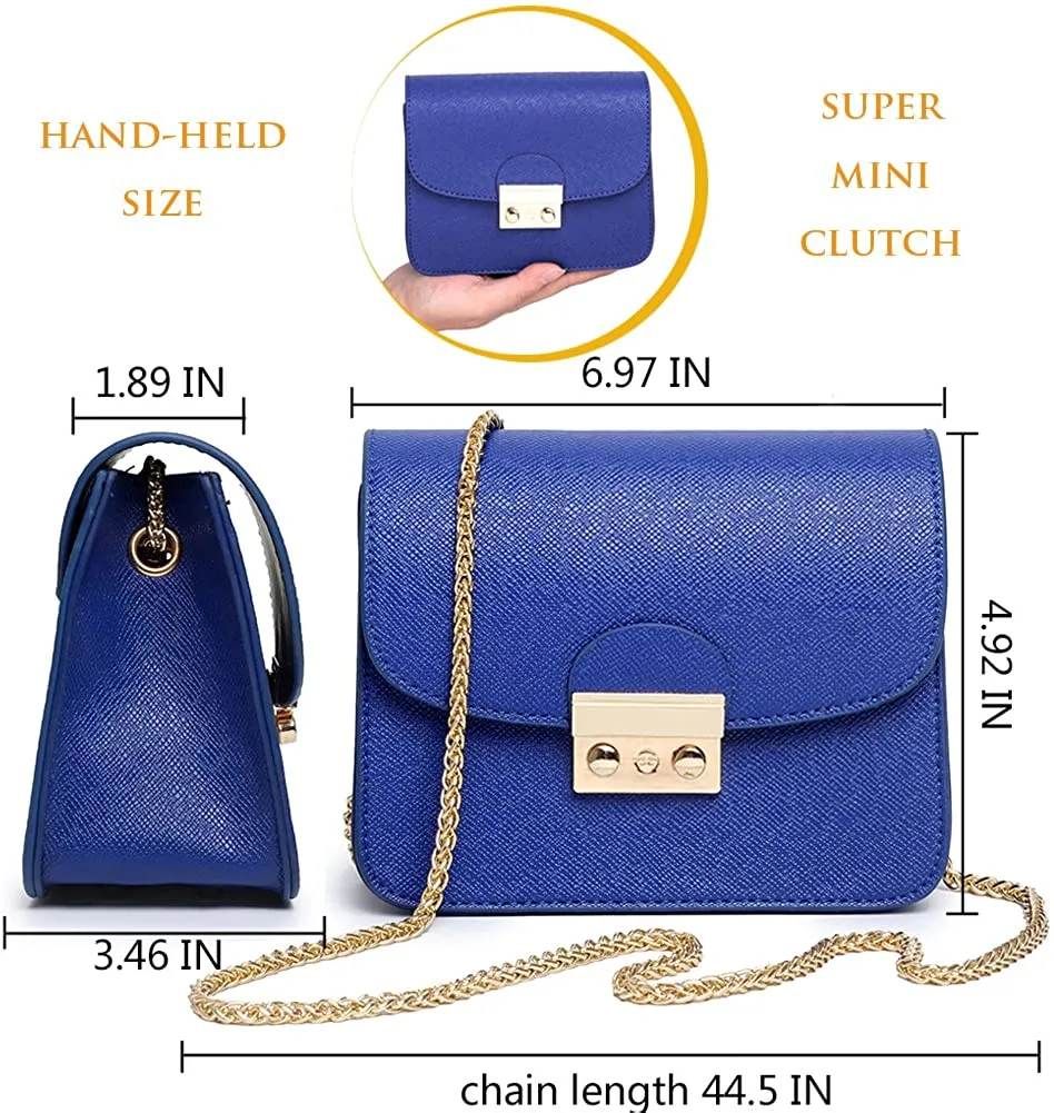 Chic Gold Crossbody Evening Clutch Style Chain Mini Purse