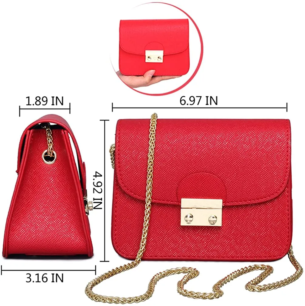 Chic Gold Crossbody Evening Clutch Style Chain Mini Purse