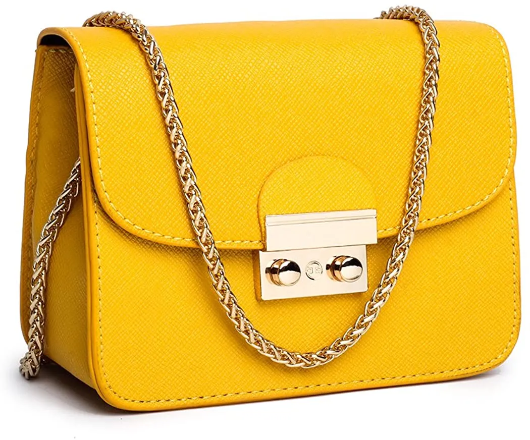 Chic Gold Crossbody Evening Clutch Style Chain Mini Purse