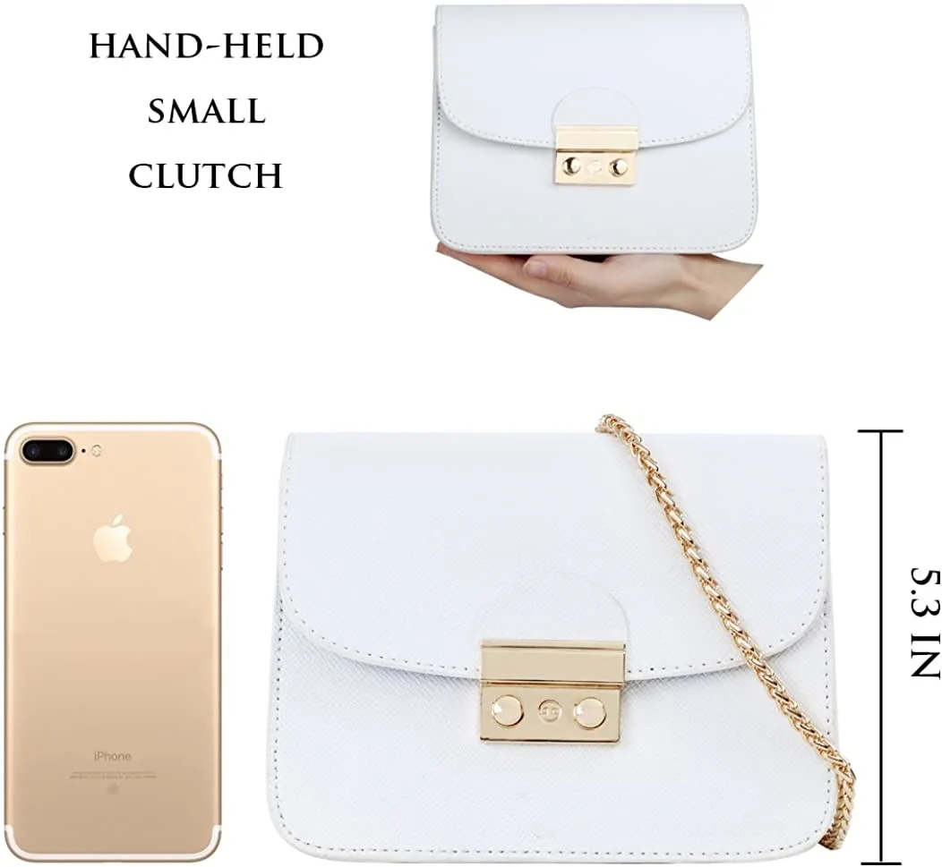 Chic Gold Crossbody Evening Clutch Style Chain Mini Purse